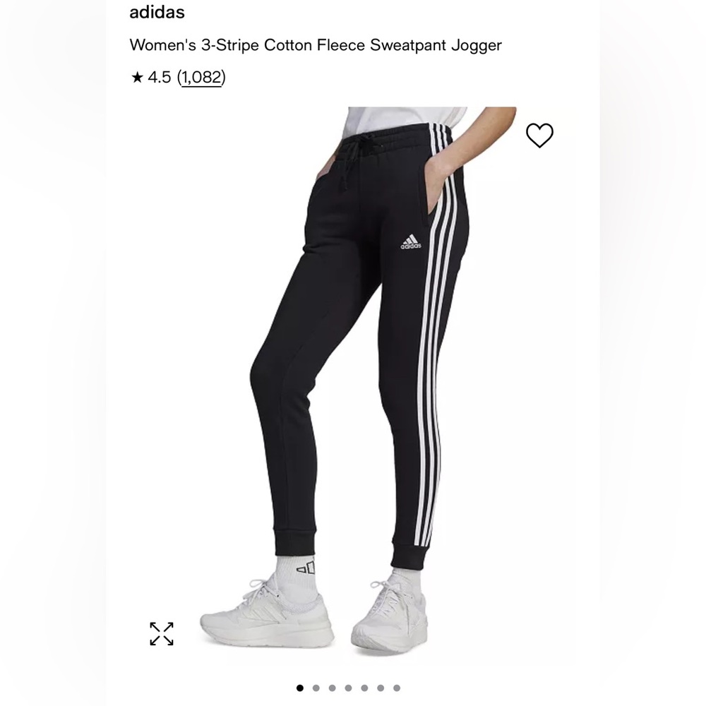 Adidas 3-stripe Cotton Fleece Joggers in excellent condition. XS